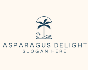 Palm Tree Beach Resort logo design