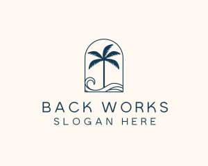 Palm Tree Beach Resort logo design