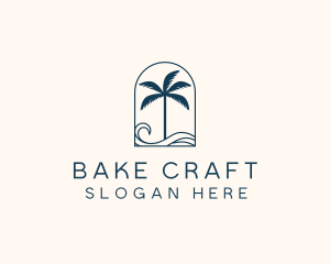 Palm Tree Beach Resort logo design