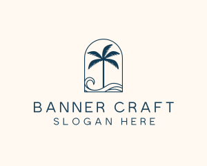 Palm Tree Beach Resort logo design