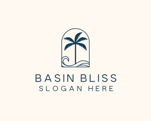 Palm Tree Beach Resort logo design