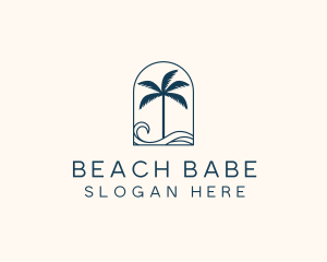 Palm Tree Beach Resort logo design