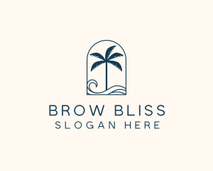 Palm Tree Beach Resort logo design