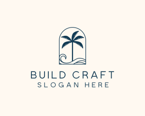 Palm Tree Beach Resort logo design