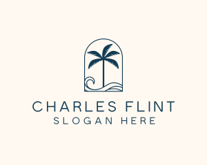 Palm Tree Beach Resort logo design