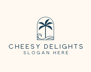 Palm Tree Beach Resort logo design