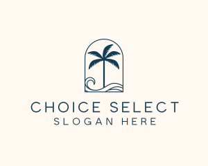 Palm Tree Beach Resort logo design