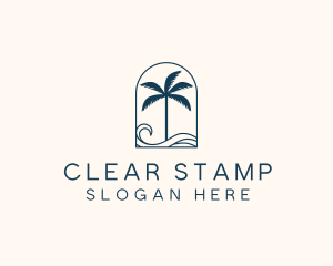 Palm Tree Beach Resort logo design