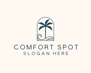 Palm Tree Beach Resort logo design