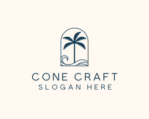 Palm Tree Beach Resort logo design