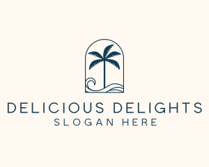 Palm Tree Beach Resort logo design