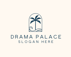 Palm Tree Beach Resort logo design