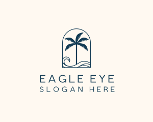 Palm Tree Beach Resort logo design