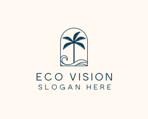 Palm Tree Beach Resort logo design