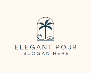 Palm Tree Beach Resort logo design