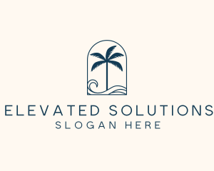 Palm Tree Beach Resort logo design