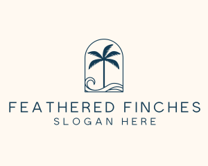 Palm Tree Beach Resort logo design