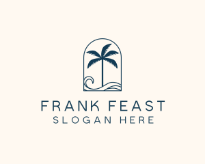 Palm Tree Beach Resort logo design