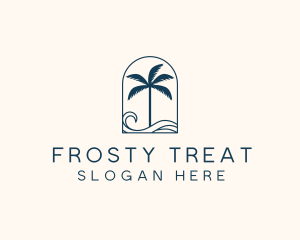 Palm Tree Beach Resort logo design