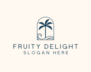 Palm Tree Beach Resort logo design