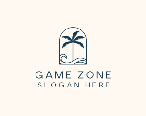 Palm Tree Beach Resort logo design