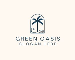 Palm Tree Beach Resort logo design