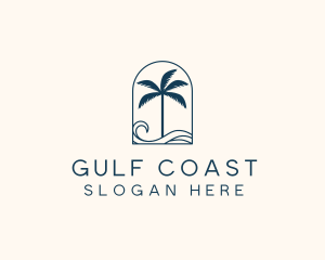 Palm Tree Beach Resort logo design