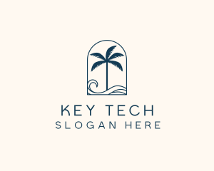 Palm Tree Beach Resort logo design