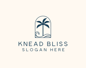 Palm Tree Beach Resort logo design