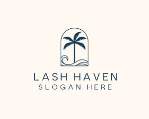 Palm Tree Beach Resort logo design