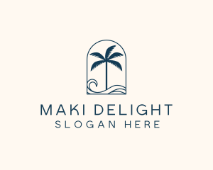 Palm Tree Beach Resort logo design