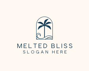 Palm Tree Beach Resort logo design