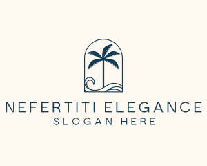 Palm Tree Beach Resort logo design