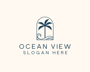 Palm Tree Beach Resort logo design