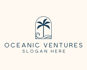 Palm Tree Beach Resort logo design