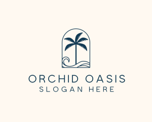 Palm Tree Beach Resort logo design