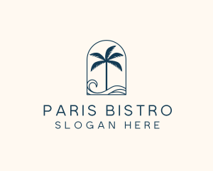 Palm Tree Beach Resort logo design