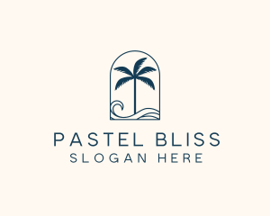 Palm Tree Beach Resort logo design