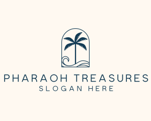 Palm Tree Beach Resort logo design