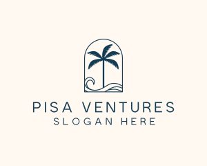 Palm Tree Beach Resort logo design