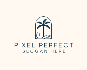 Palm Tree Beach Resort logo design