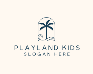 Palm Tree Beach Resort logo design