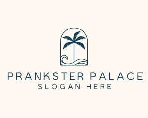 Palm Tree Beach Resort logo design