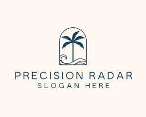 Palm Tree Beach Resort logo design