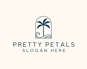 Palm Tree Beach Resort logo design