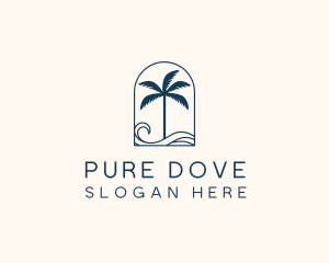 Palm Tree Beach Resort logo design