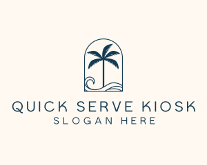 Palm Tree Beach Resort logo design