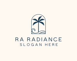 Palm Tree Beach Resort logo design