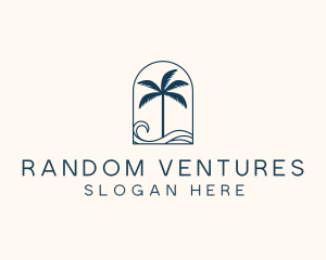 Palm Tree Beach Resort logo design