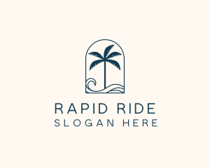 Palm Tree Beach Resort logo design